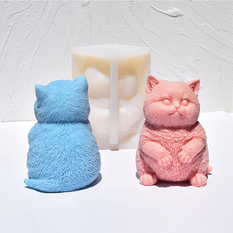 3D Fat Cat Silicone Candle Mol - Candle Making Fat 评论和价格