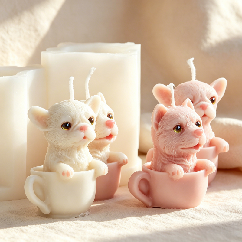 Cute Dog Cup Shaped Silicone M - Candle Making Vessels 评论和价格