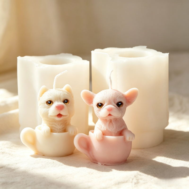 Cute Dog Cup Shaped Silicone M - Candle Making Vessels 评论和价格