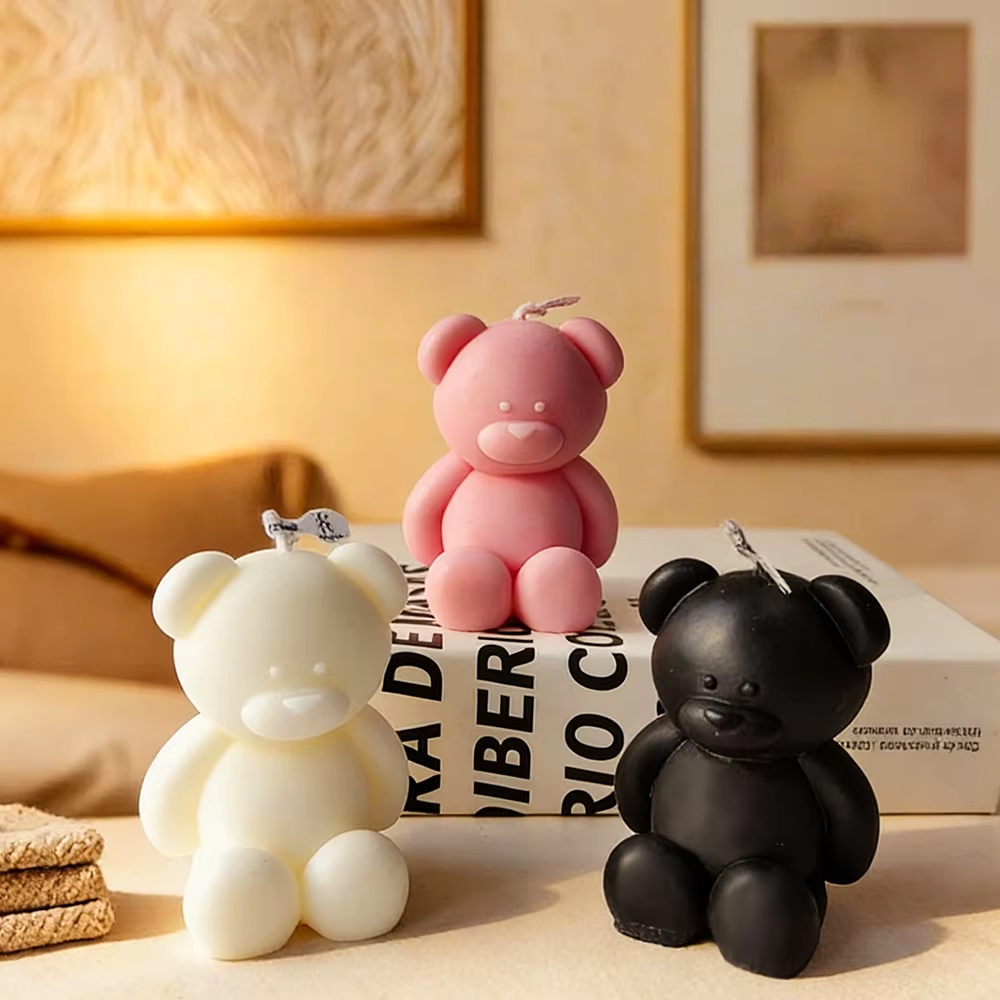 3D cute cartoon bear silicone  - Candle Making Diy Kit 评论和价格