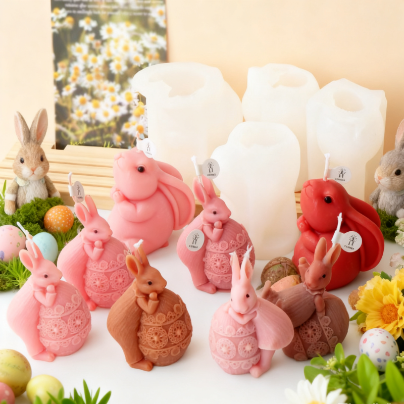 3D Easter Rabbit Silicone Mold - Candle Making Fat 评论和价格