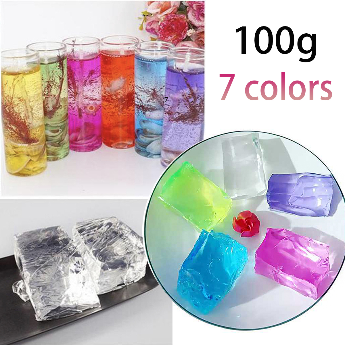 100G 7Colors Jelly Wax DIY Han - Candle Making Vessels 评论和价格